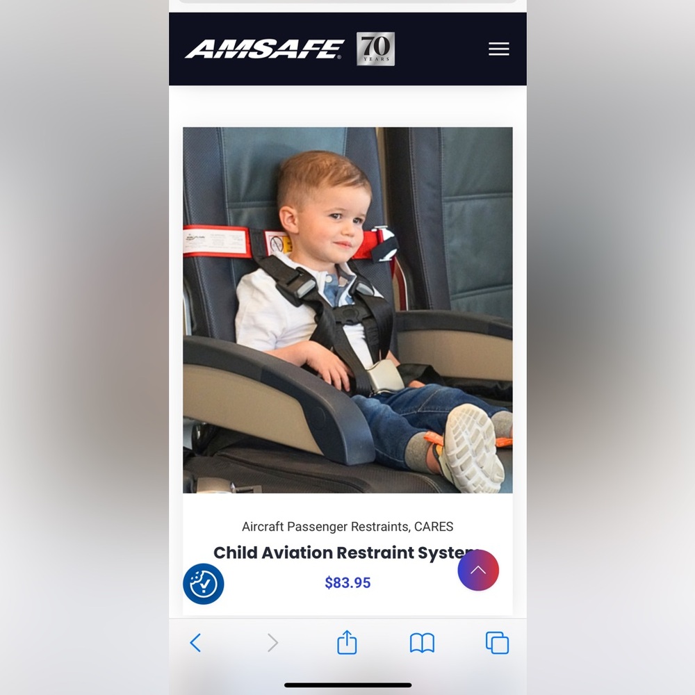 Child Aviation Restraint System • Child Safety belt for airplane • NEVER USED